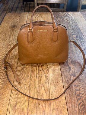 Michael Kors Cognac Leather Dome Satchel